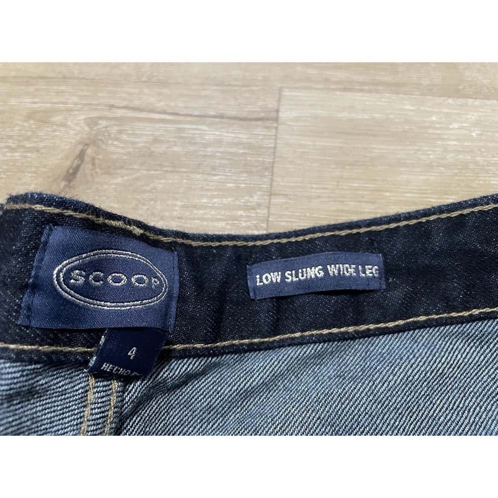 NWT Scoop Relaxed Low Slung Wide Leg Jeans Size 4 Dark Wash Festival Y2K - Picture 3 of 9